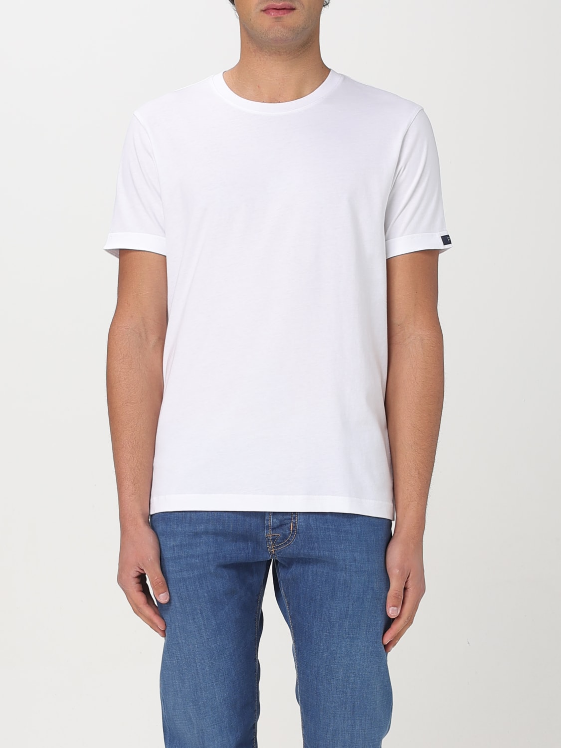 Tシャツ・カットソー FAY Men T Shirts NPMB3501330UCXB001 White T-shirt in Cotton WHITE Man NPMB3501330UCXSB001 | Fay