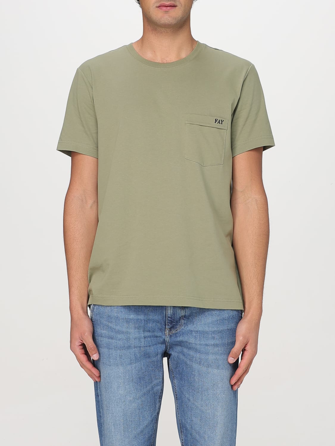 FAY T恤: T恤 男士 Fay, 军绿色 - Img 1