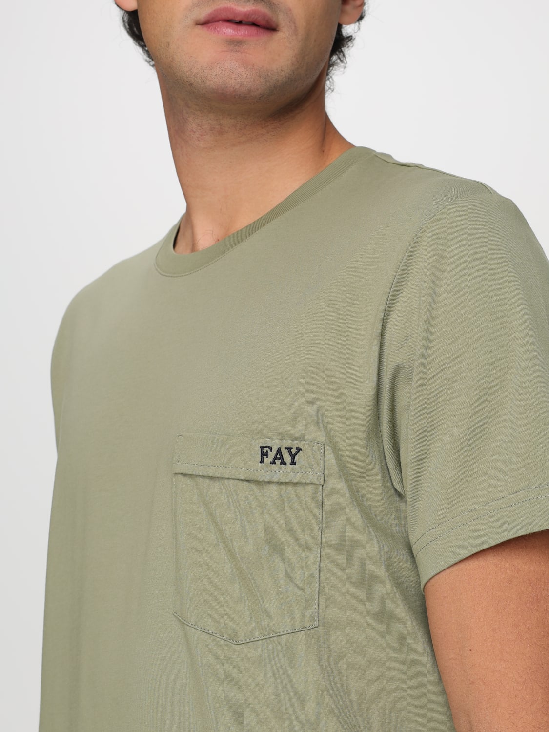 FAY T恤: T恤 男士 Fay, 军绿色 - Img 3