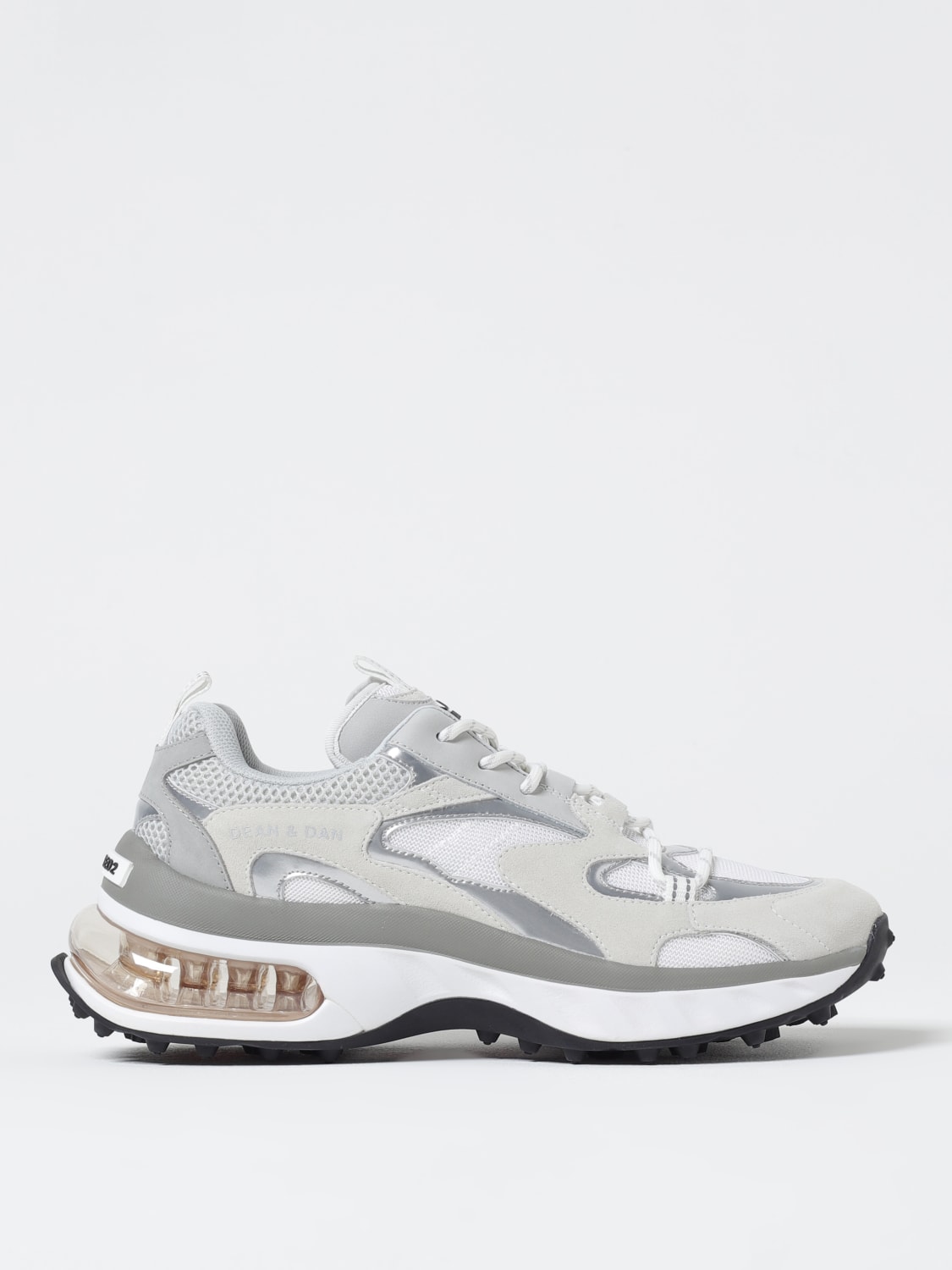 DSQUARED2 SNEAKERS: Sneakers Bubble Dsquared2 in camoscio e mesh , Bianco - Img 1