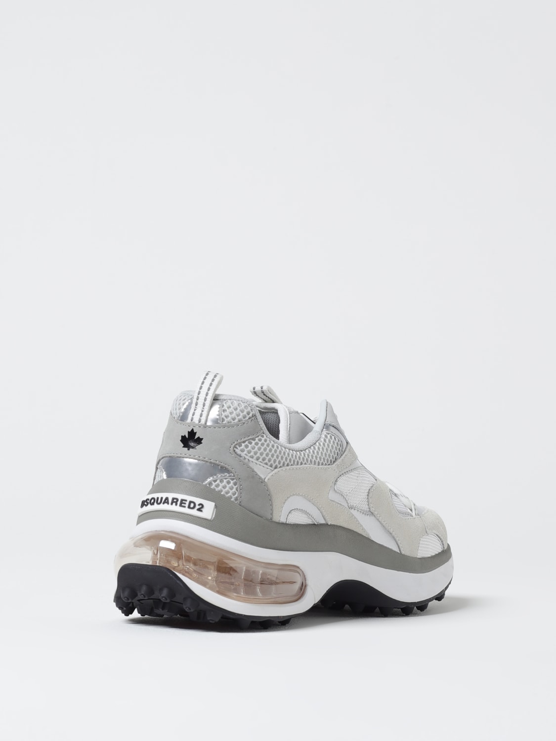 DSQUARED2 SNEAKERS: Sneakers Bubble Dsquared2 in camoscio e mesh , Bianco - Img 3