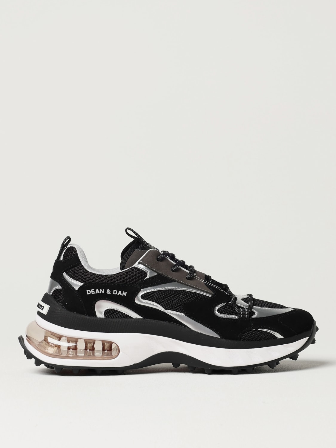 DSQUARED2 SNEAKERS: Sneakers Bubble Dsquared2 in camoscio e mesh , Nero - Img 1