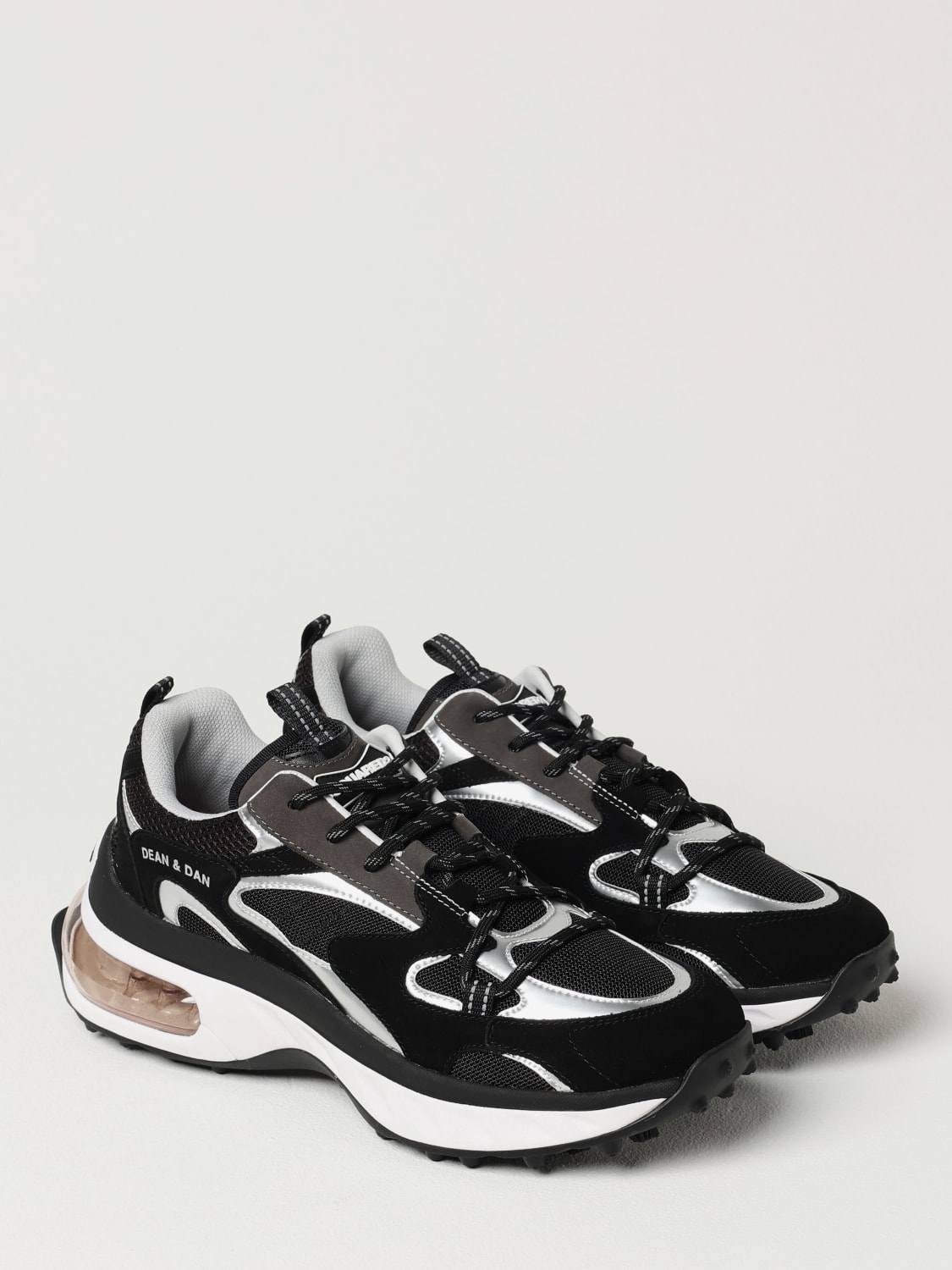 DSQUARED2 SNEAKERS: Sneakers Bubble Dsquared2 in camoscio e mesh , Nero - Img 2