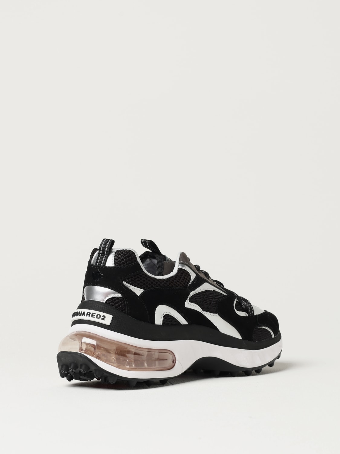 DSQUARED2 SNEAKERS: Sneakers Bubble Dsquared2 in camoscio e mesh , Nero - Img 3