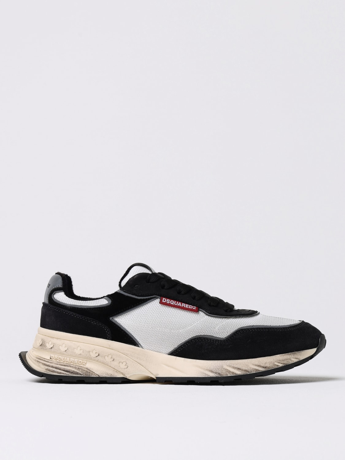 DSQUARED2 SNEAKERS: Sneakers Sprinter Dsquared2 in camoscio e mesh used , Nero - Img 1