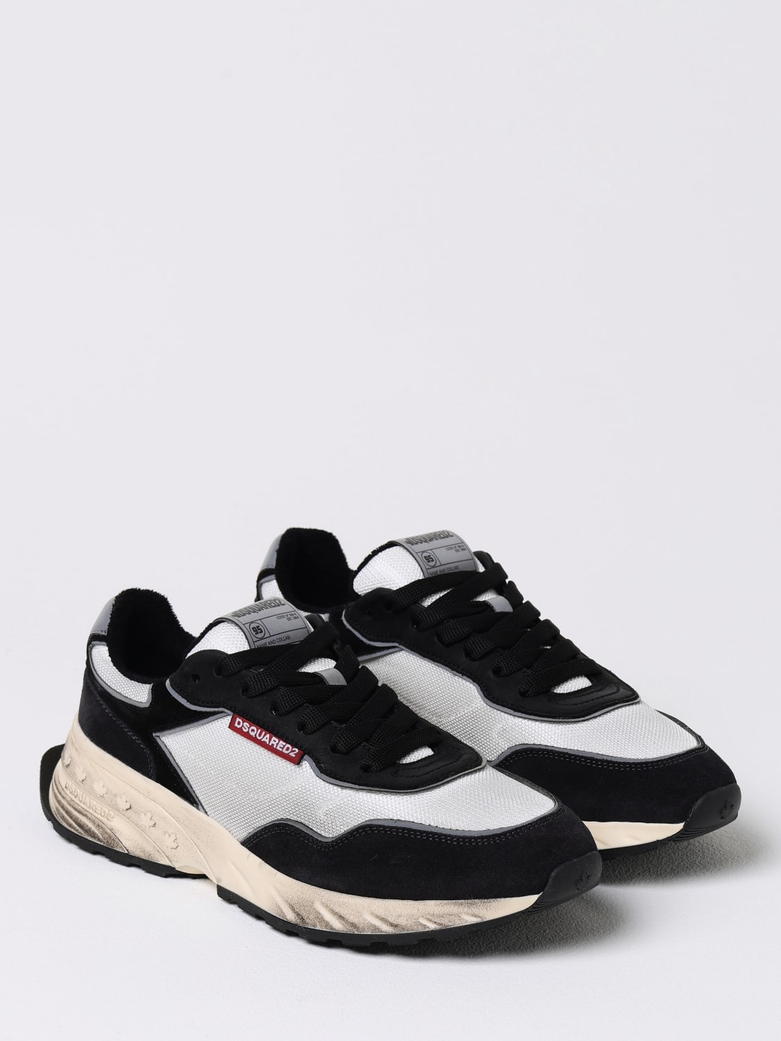 DSQUARED2 SNEAKERS: Sneakers Sprinter Dsquared2 in camoscio e mesh used , Nero - Img 2