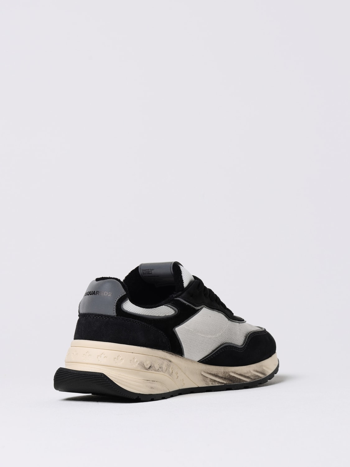 DSQUARED2 SNEAKERS: Sneakers Sprinter Dsquared2 in camoscio e mesh used , Nero - Img 3