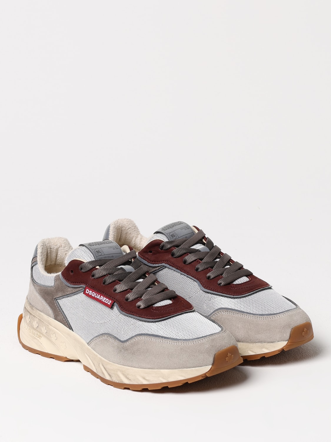 DSQUARED2 SNEAKERS: Sneakers Sprinter Dsquared2 in camoscio e mesh used , Beige - Img 2