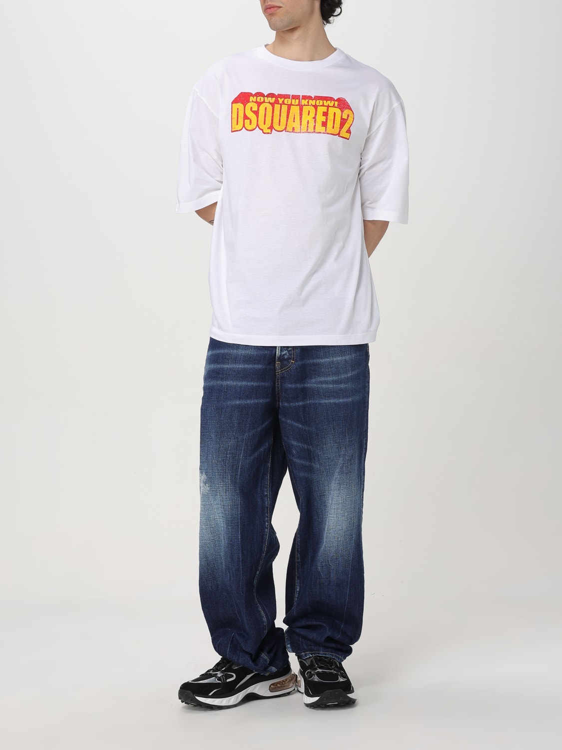 DSQUARED2 T-SHIRT: T-shirt in cotone con maxi logo Dsquared2, Bianco - Img 2