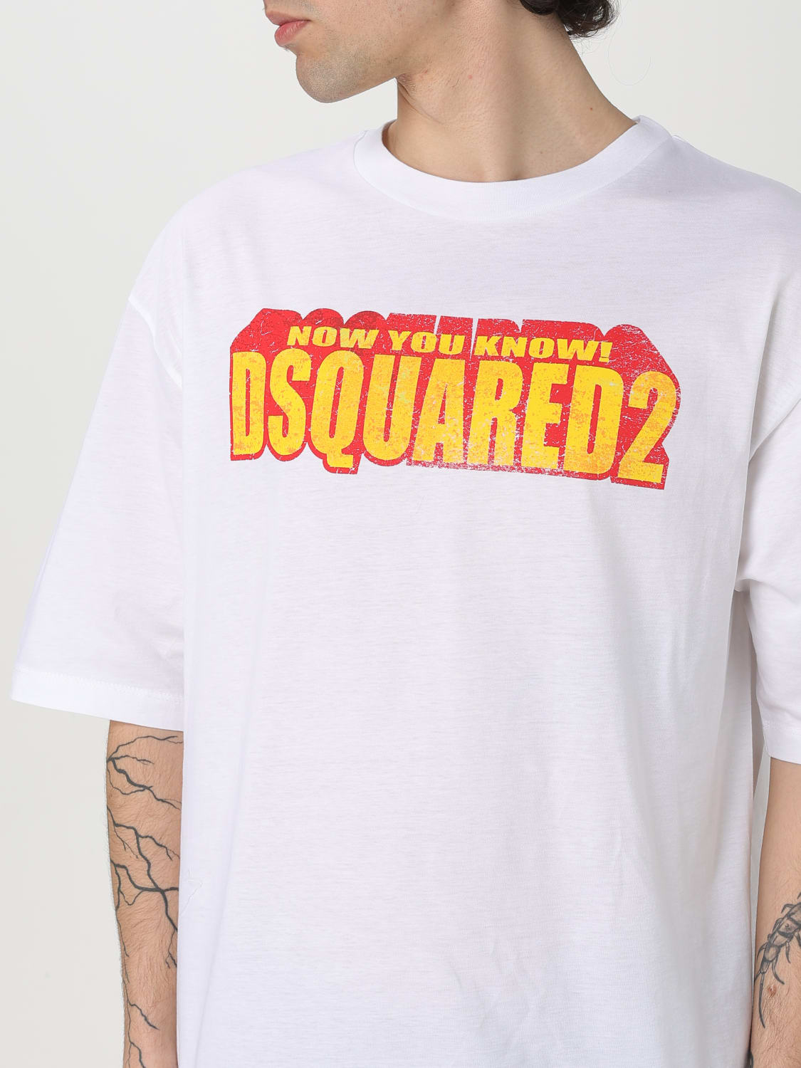 DSQUARED2 T-SHIRT: T-shirt in cotone con maxi logo Dsquared2, Bianco - Img 4