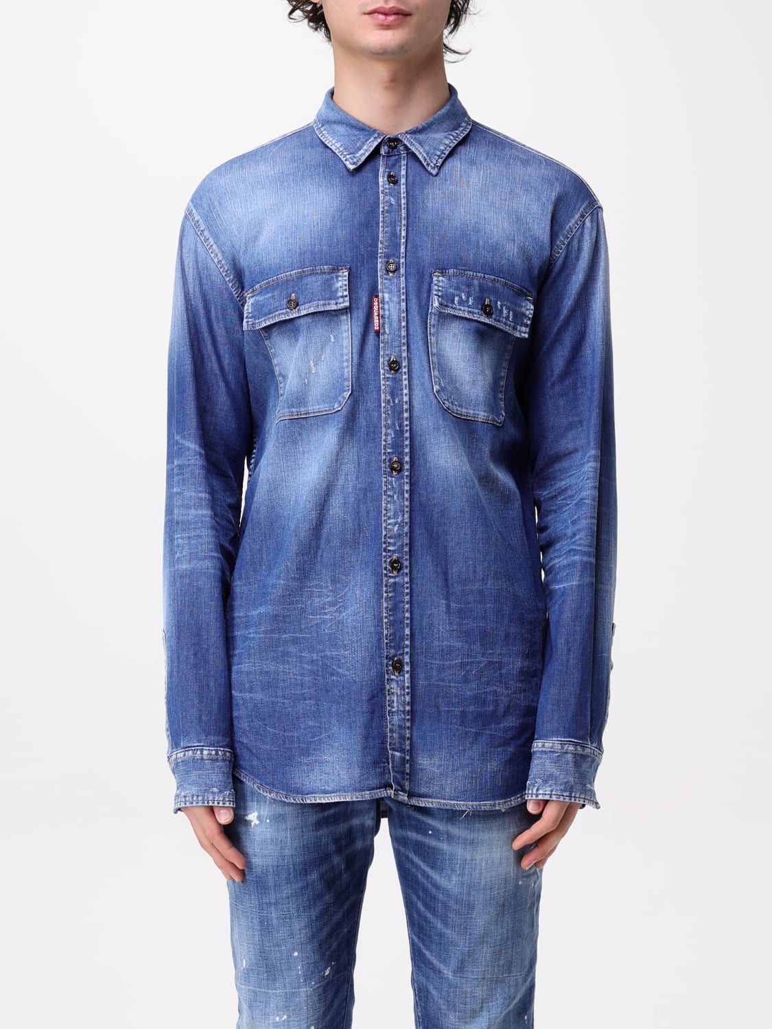 DSQUARED2 CAMISA: Camisa hombre Dsquared2, Denim - Img 1