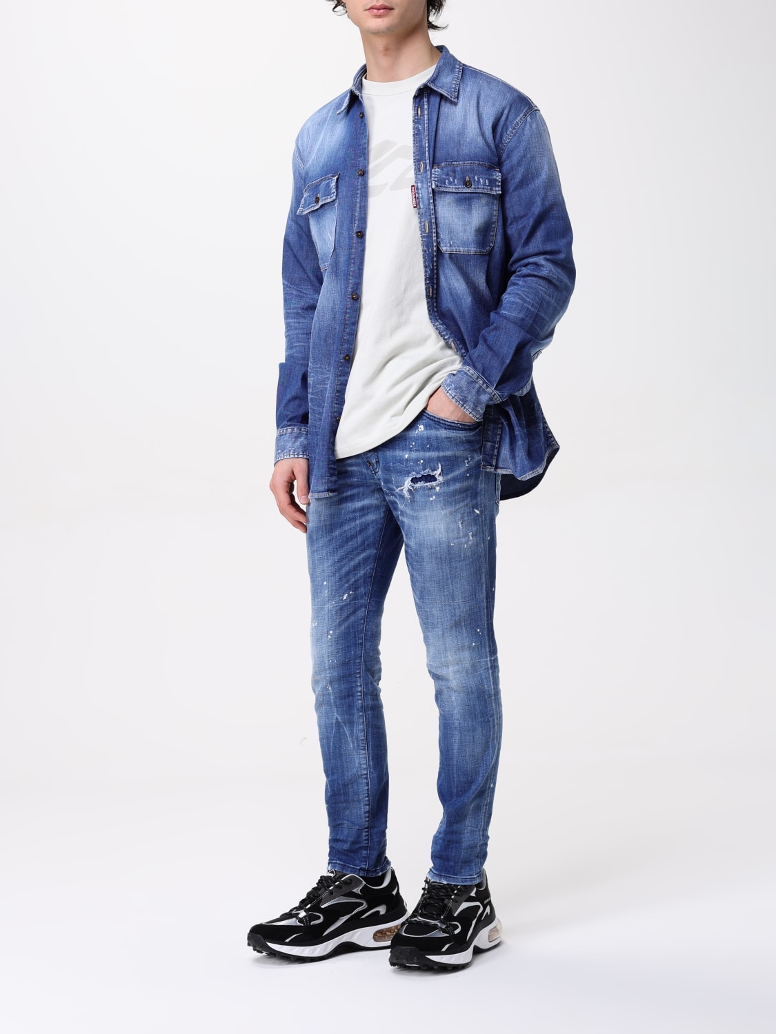 DSQUARED2 CAMISA: Camisa hombre Dsquared2, Denim - Img 2