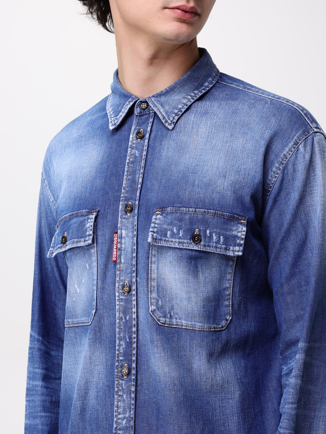 DSQUARED2 CAMISA: Camisa hombre Dsquared2, Denim - Img 4