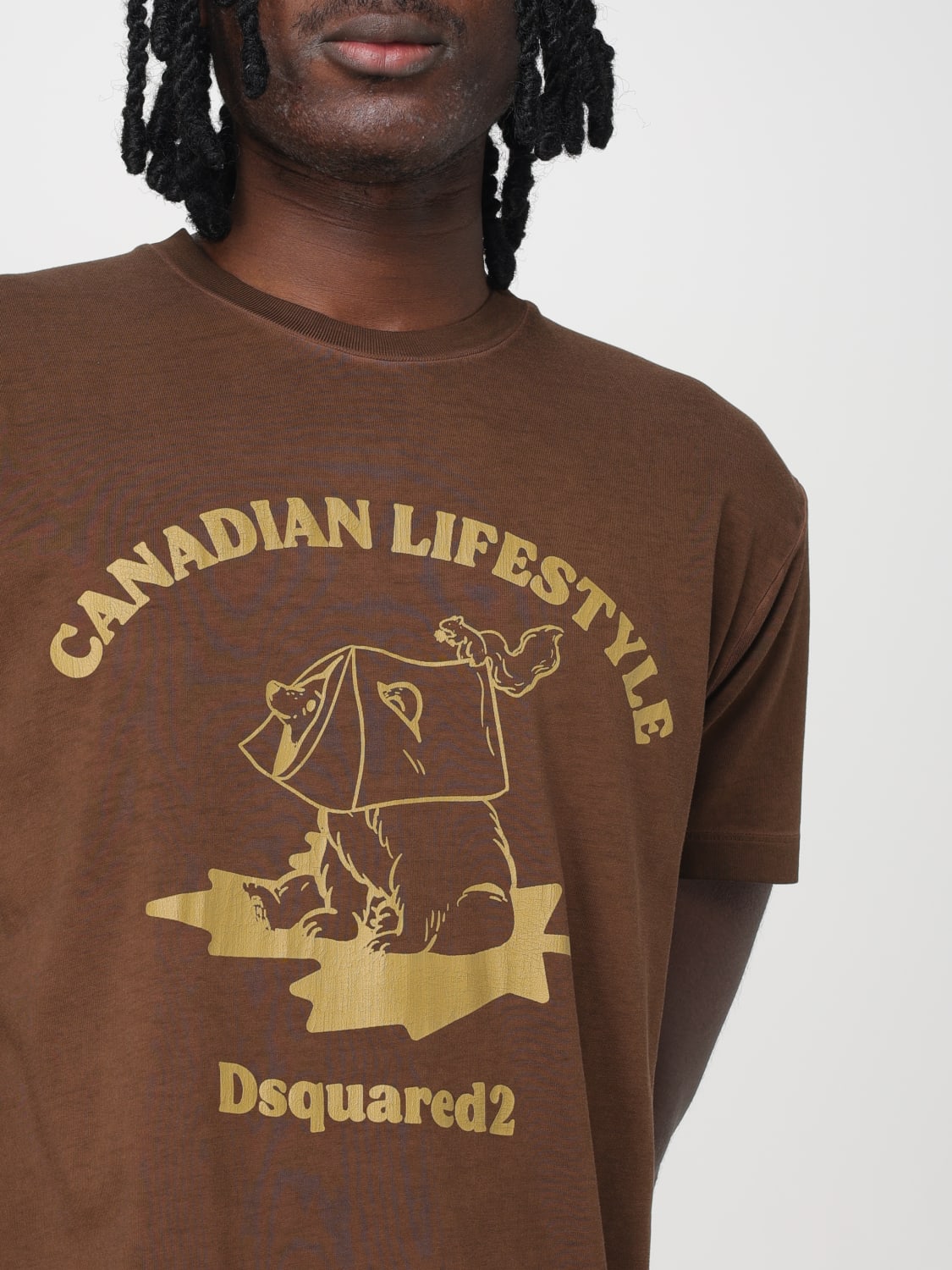Tシャツ・カットソー DSQUARED2 Men T-shirt Brown S74GD1391D20035 141 DSQUARED2: T-shirt men - Brown | Dsquared2 t-shirt