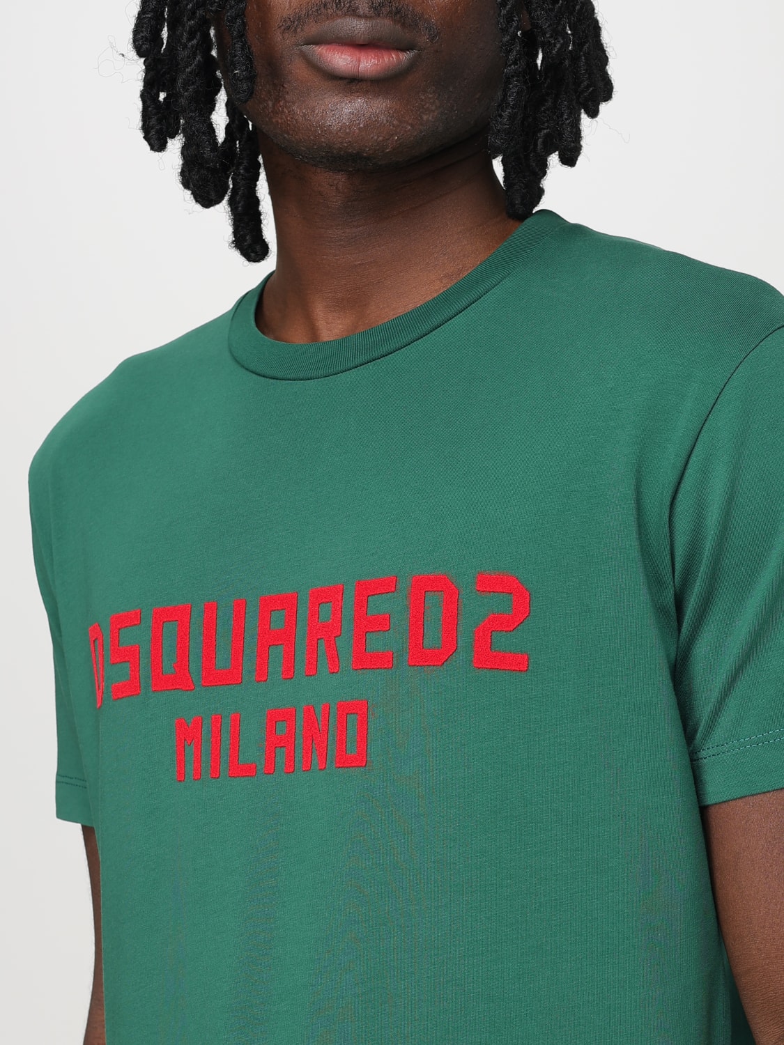 Tシャツ・カットソー DSQUARED2 Men T-shirt Green S74GD1418D20020 640 DSQUARED2: T-shirt in cotone - Verde | T-Shirt Dsquared2