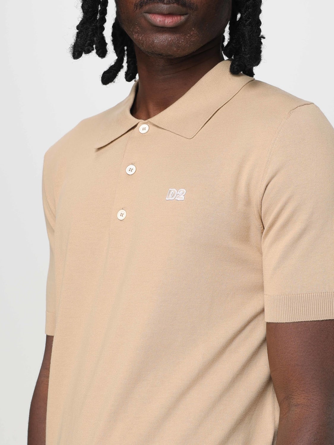 DSQUARED2 POLO SHIRT: Sweater men Dsquared2, Beige - Img 3