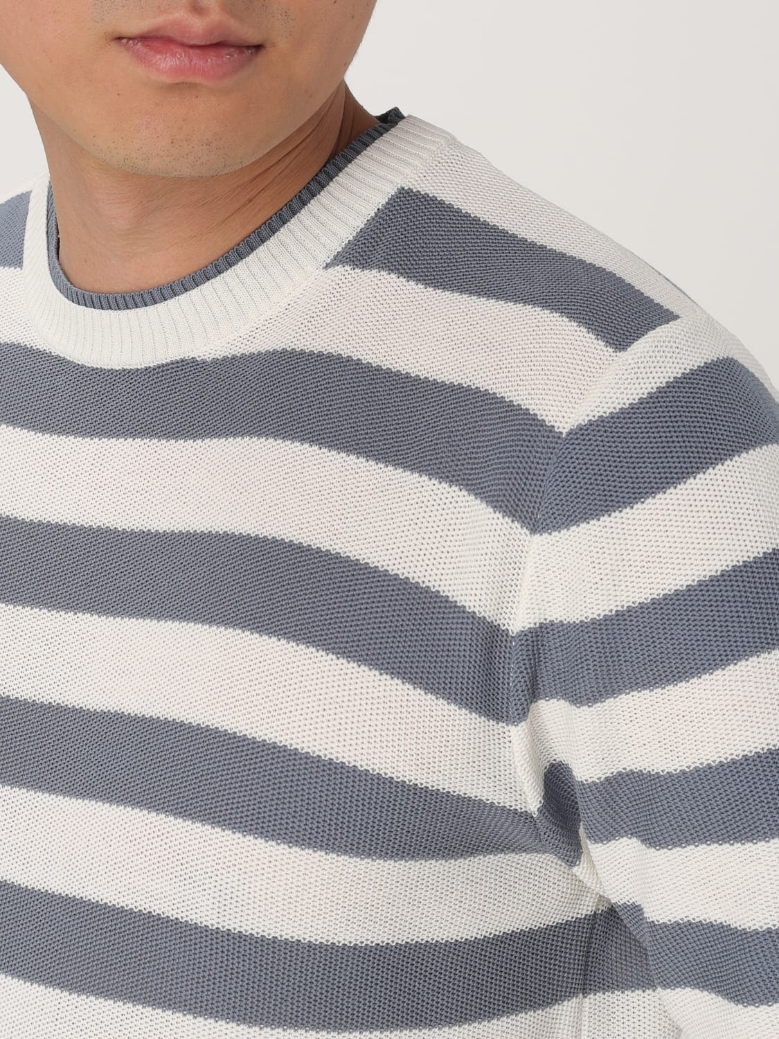 Tシャツ・カットソー ELEVENTY Men T-shirt Pearl K76MAGK46MAG0K021 01-08 ELEVENTY: striped cotton t-shirt - Pearl | Eleventy t-shirt