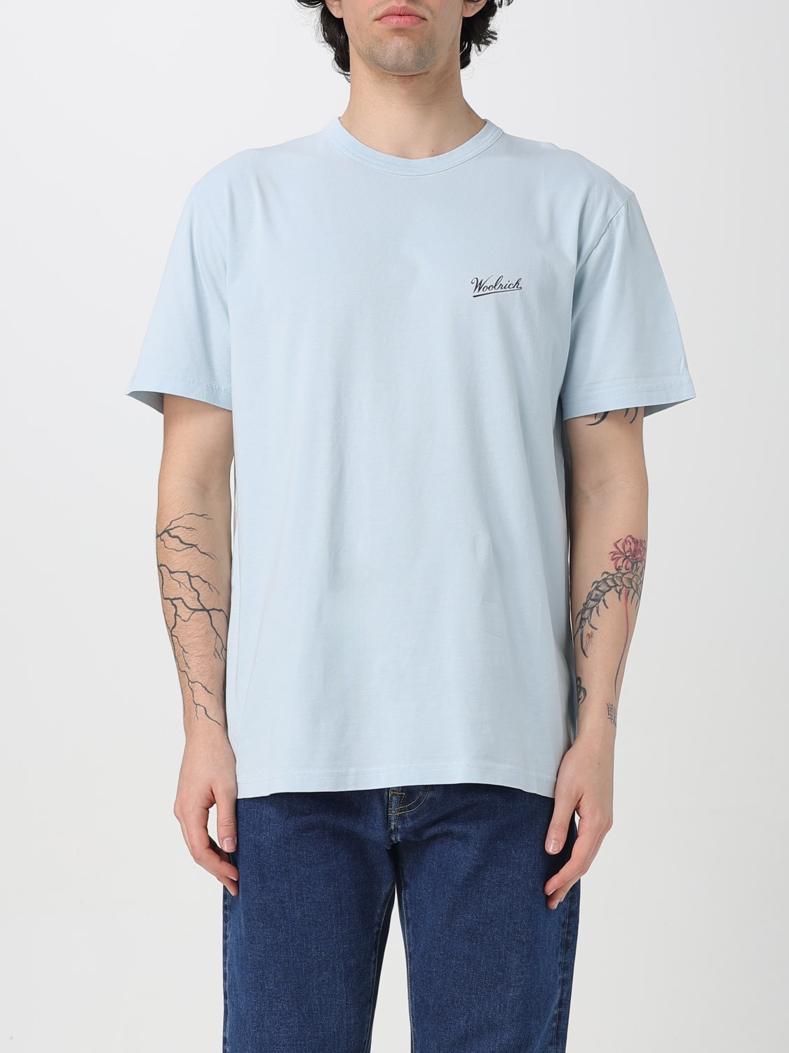 WOOLRICH T-SHIRT: T-shirt men Woolrich, Sky Blue - Img 1