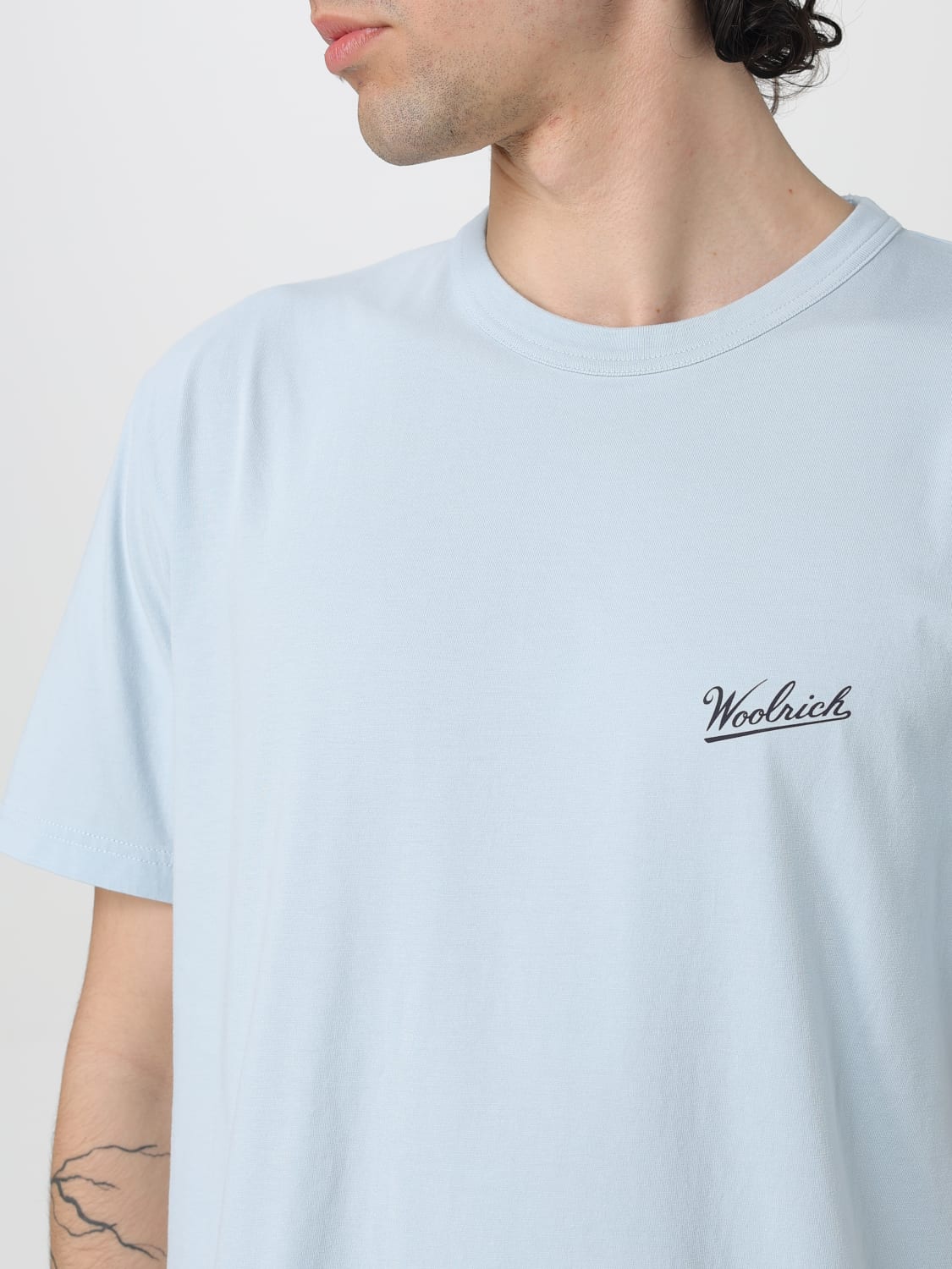 WOOLRICH T-SHIRT: T-shirt men Woolrich, Sky Blue - Img 3