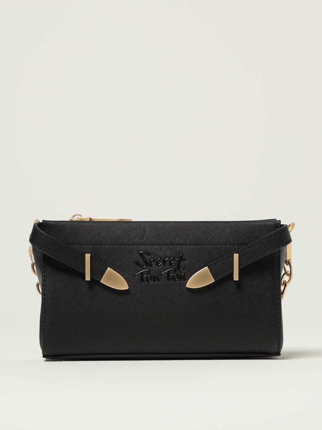 バッグ・カバンその他 SECRET PON-PON Woman Mini bag Black QUIRA GRAIN POUCH BLACK SECRET PON-PON: Shoulder bag woman - Black | Secret Pon-Pon