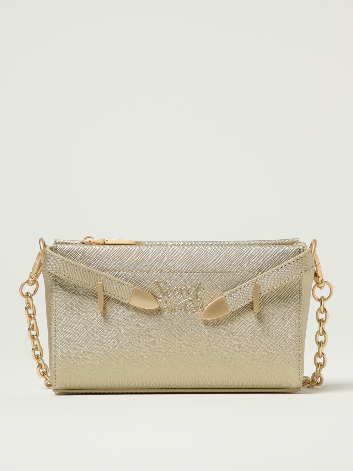 バッグ・カバンその他 SECRET PON-PON Woman Mini bag Gold QUIRA GRAIN POUCH PLATINO SECRET PON-PON: Shoulder bag woman - Gold | Secret Pon-Pon