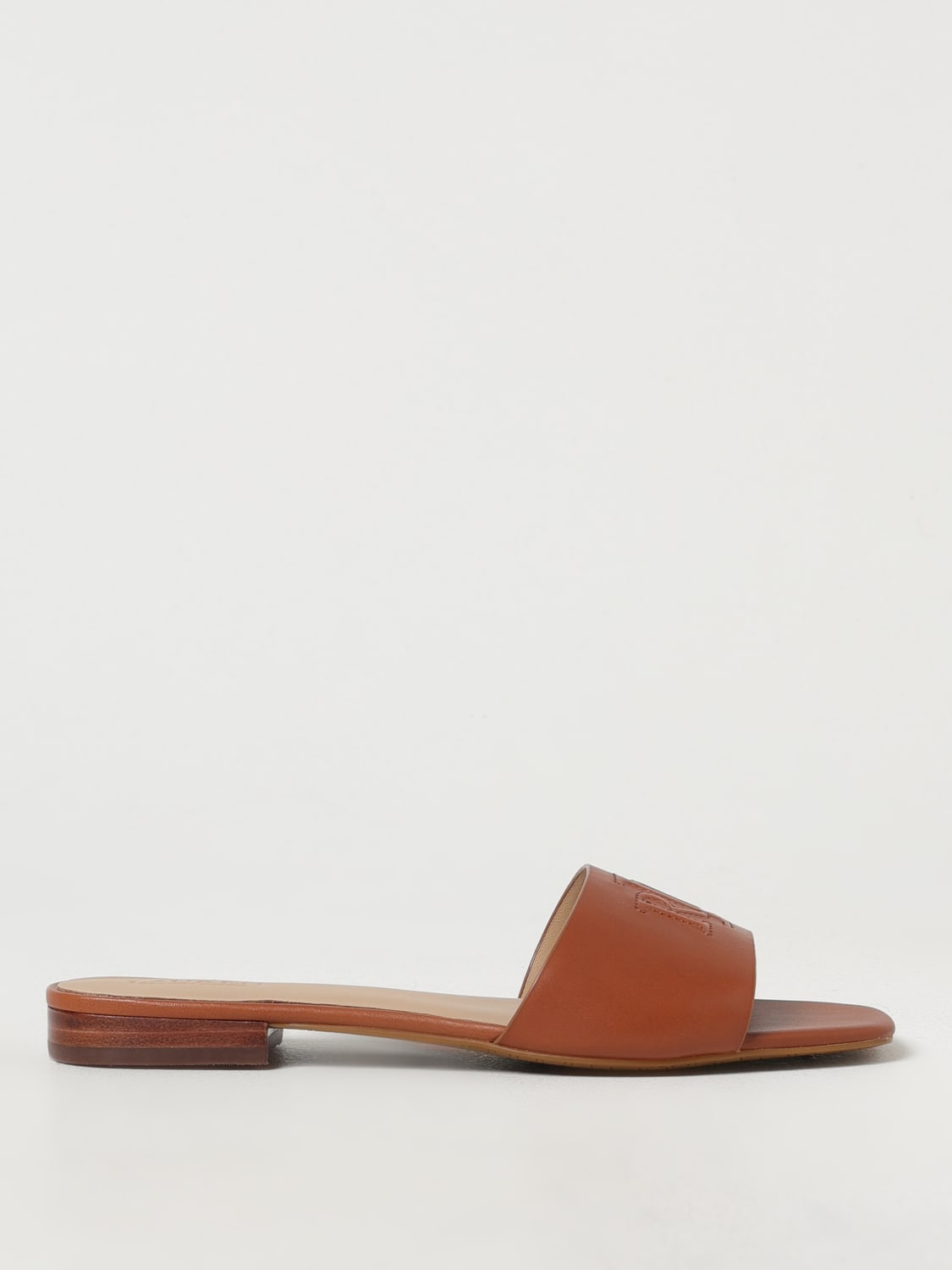 LAUREN RALPH LAUREN SANDALI BASSO: Mules Lauren Ralph Lauren in pelle , Cuoio - Img 1
