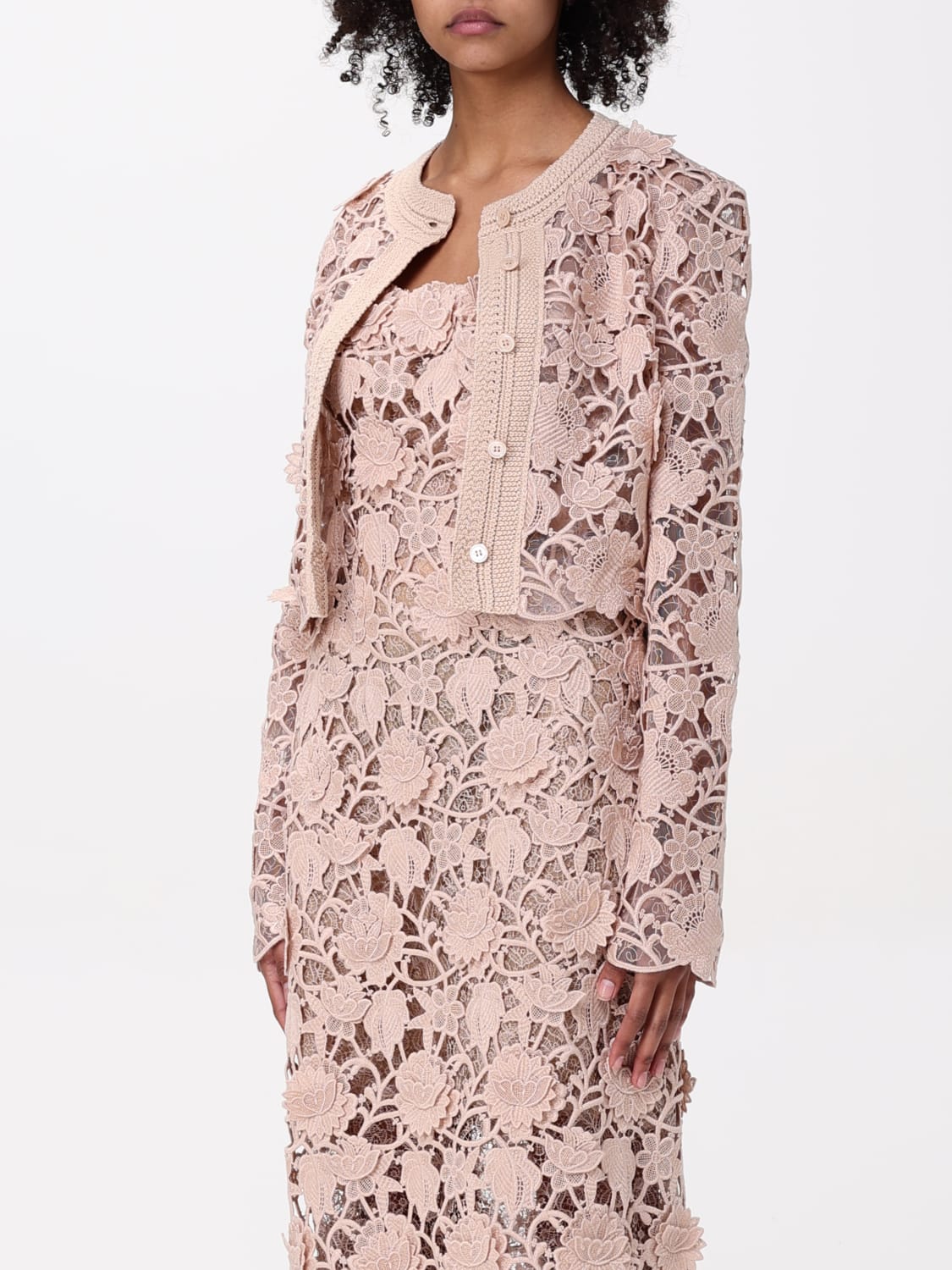 ジャケット ERMANNO SCERVINO Woman Jacket White D465N336UZG 14300 ERMANNO SCERVINO: lace jacket - Nude | Ermanno Scervino