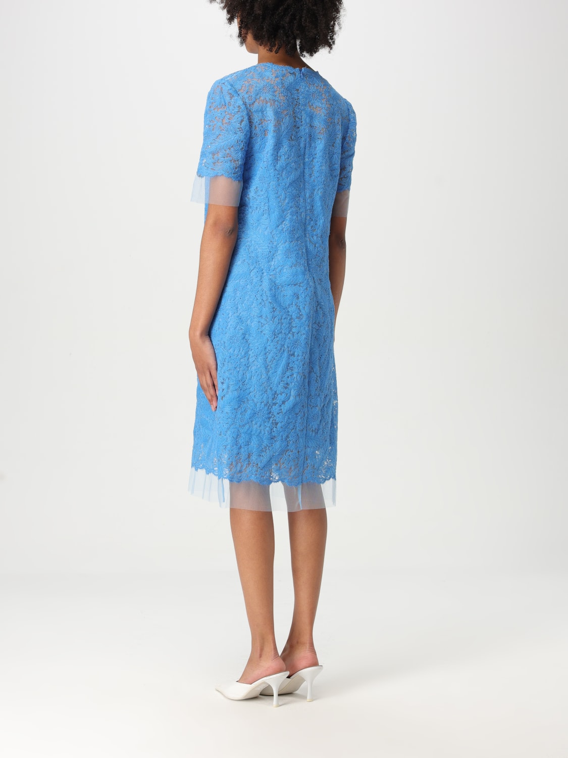 ERMANNO SCERVINO: Abito in pizzo - Azzurro | Abito Ermanno