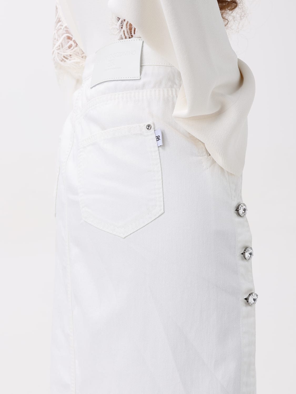 ERMANNO SCERVINO GONNA: Gonna midi Ermanno Scervino in denim , Bianco - Img 5