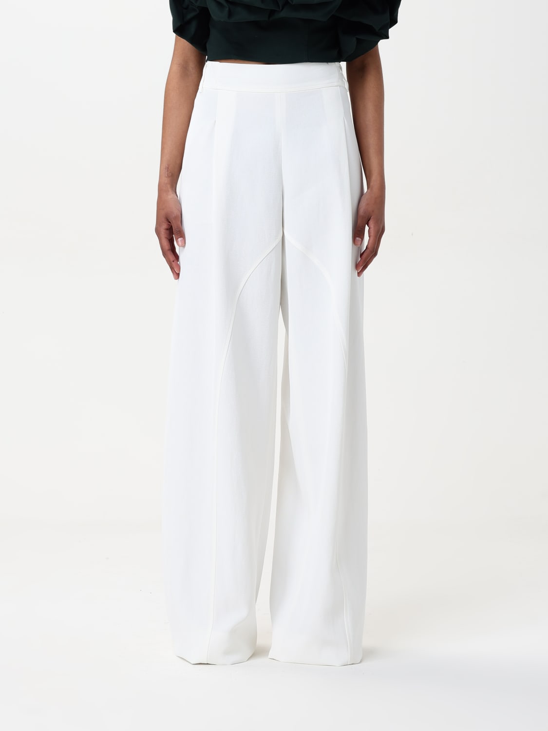 ERMANNO SCERVINO PANTALONE: Pantalone Ermanno Scervino in viscosa e lino , Bianco - Img 1
