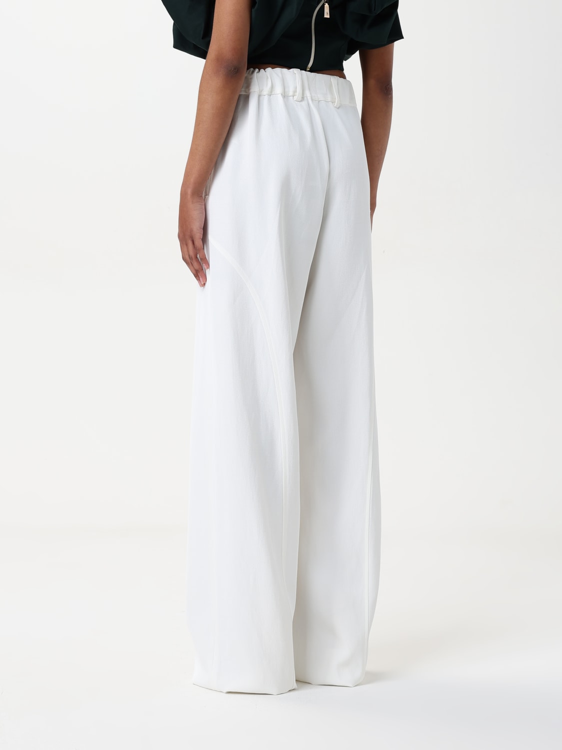 ERMANNO SCERVINO PANTALONE: Pantalone Ermanno Scervino in viscosa e lino , Bianco - Img 2