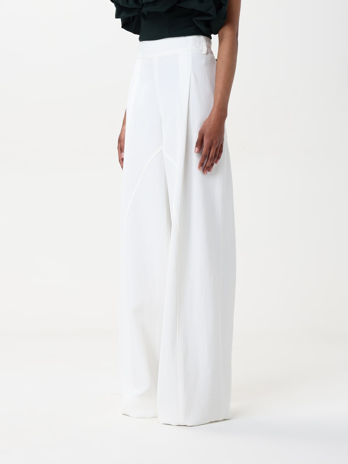 ERMANNO SCERVINO PANTALONE: Pantalone Ermanno Scervino in viscosa e lino , Bianco - Img 3