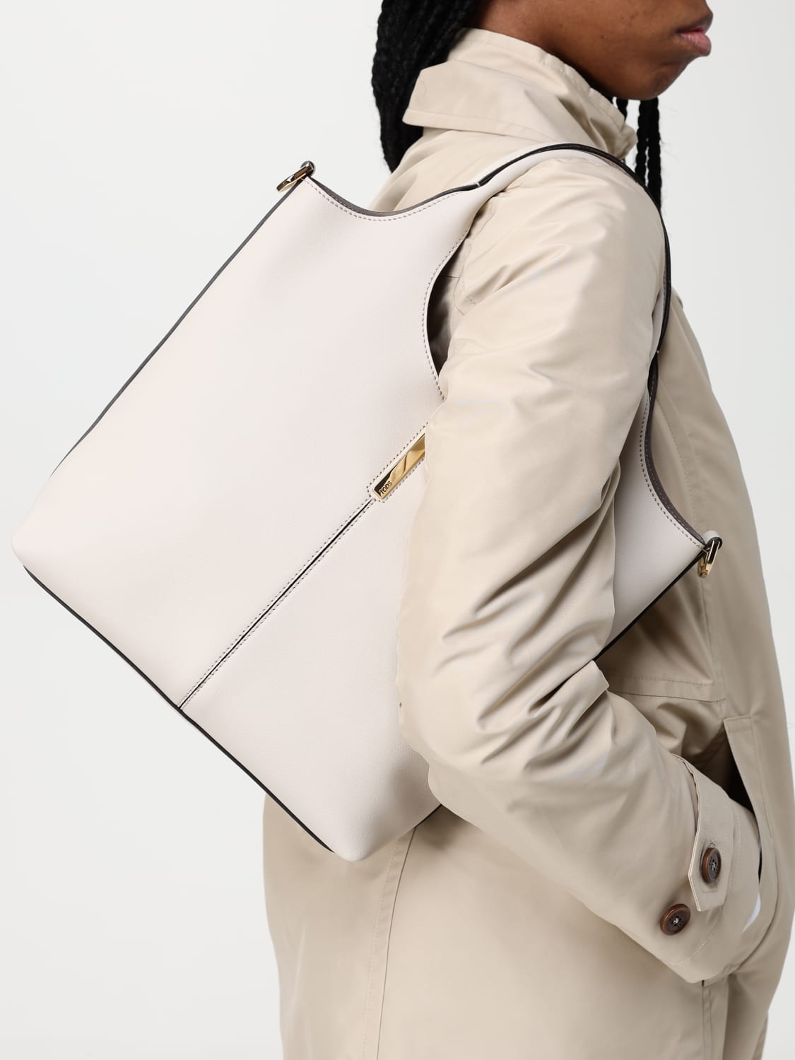 ハンドバッグ TOD'S Woman Handbag White XBWEBRF0200UBL 2L81 Woman WHITE Tote Shopping Bag in Leather Small
