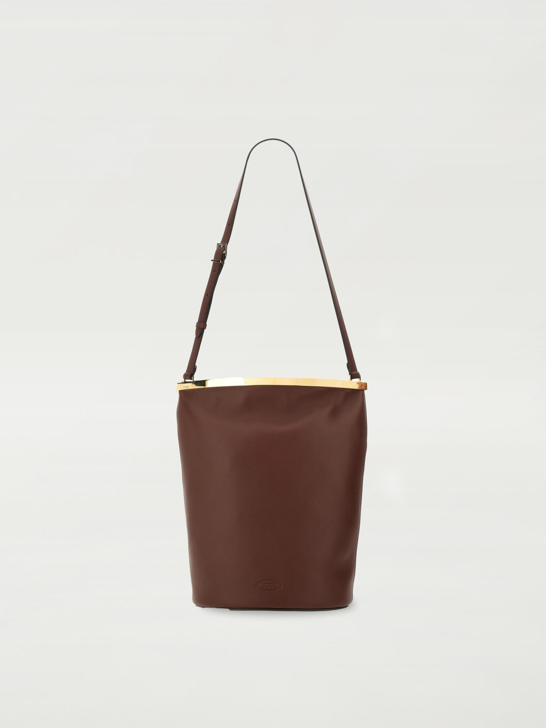 TOD'S BORSA A SPALLA: Borsa a spalla in pelle di vitello Tod's a secchiello, Marrone - Img 1