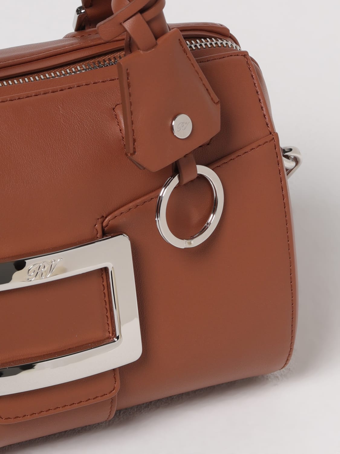 ROGER VIVIER BORSA MINI: Borsa Belle Vivier Mini Roger Vivier in pelle , Cuoio - Img 3