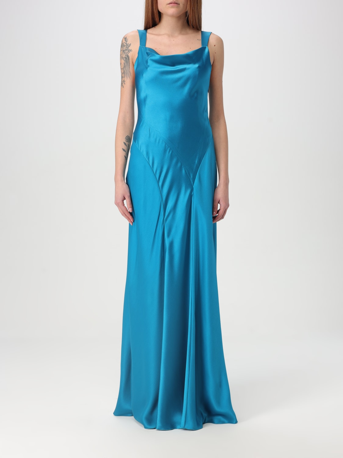 ワンピース A FERRETTI Woman Dress Gnawed Blue 04271619 0327 ALBERTA FERRETTI: Dress woman - Gnawed Blue | Alberta