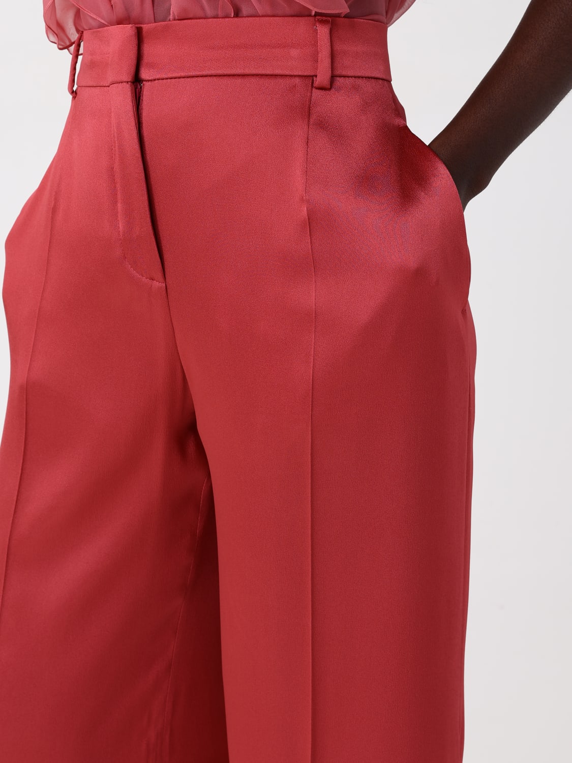 ALBERTA FERRETTI PANTALONE: Pantalone sartoriale Alberta Ferretti in raso di seta , Rosa - Img 5