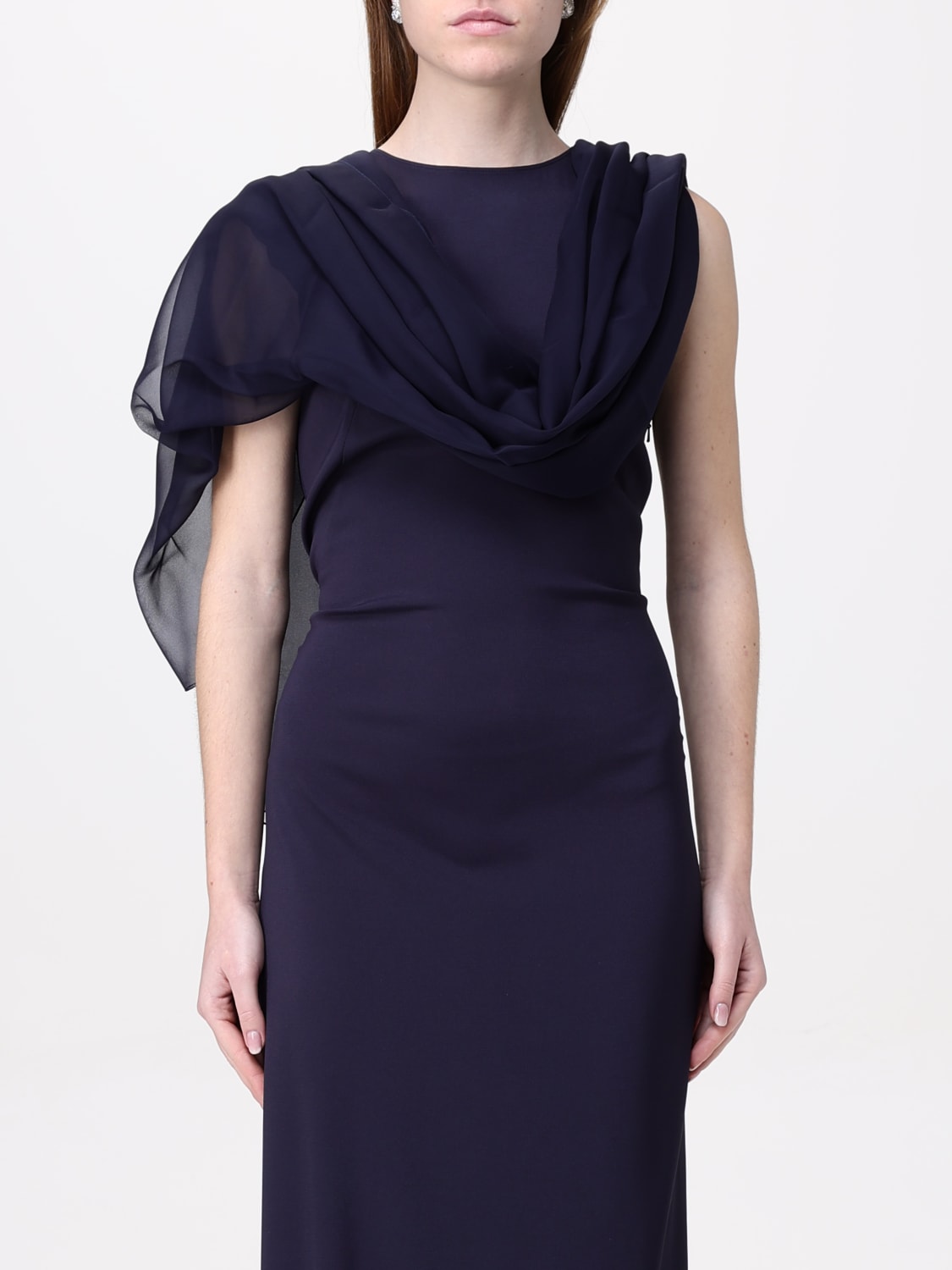 ALBERTA FERRETTI SCIARPA: Stola Alberta Ferretti in chiffon di seta, Blue - Img 2