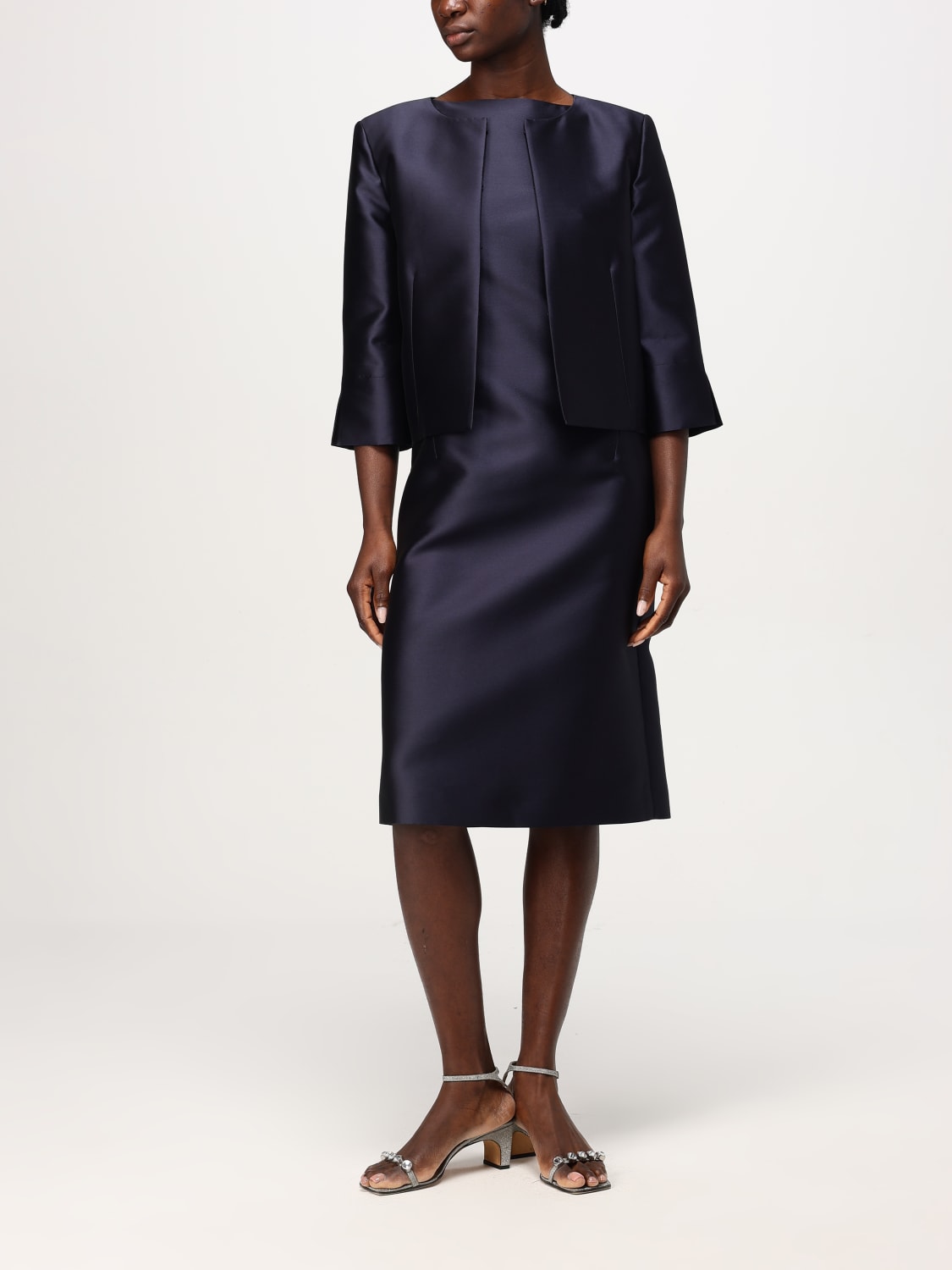 ALBERTA FERRETTI GIACCA: Bolero Alberta Ferretti in misto seta, Blue - Img 2