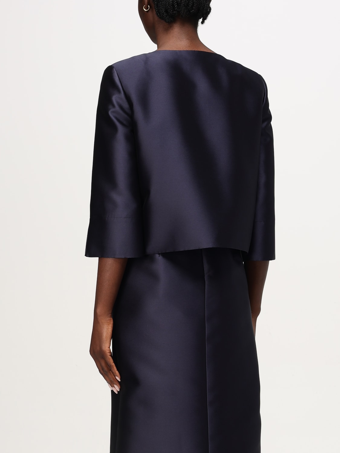 ALBERTA FERRETTI GIACCA: Bolero Alberta Ferretti in misto seta, Blue - Img 3