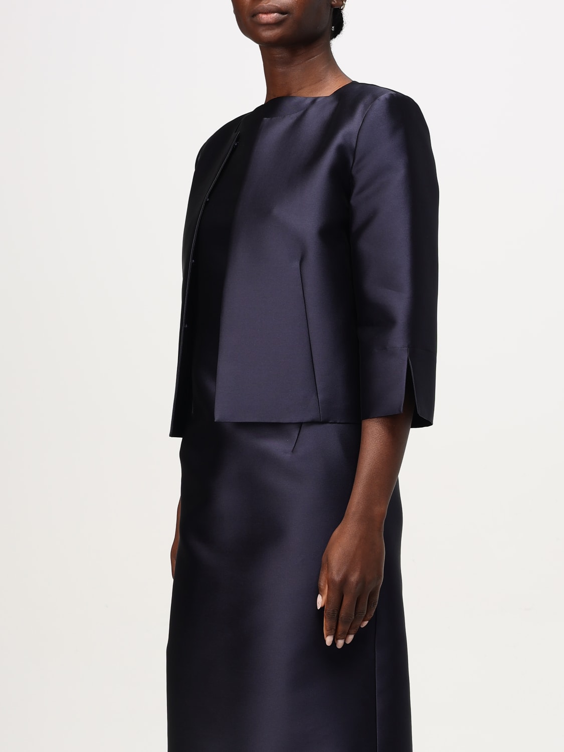 ALBERTA FERRETTI GIACCA: Bolero Alberta Ferretti in misto seta, Blue - Img 4