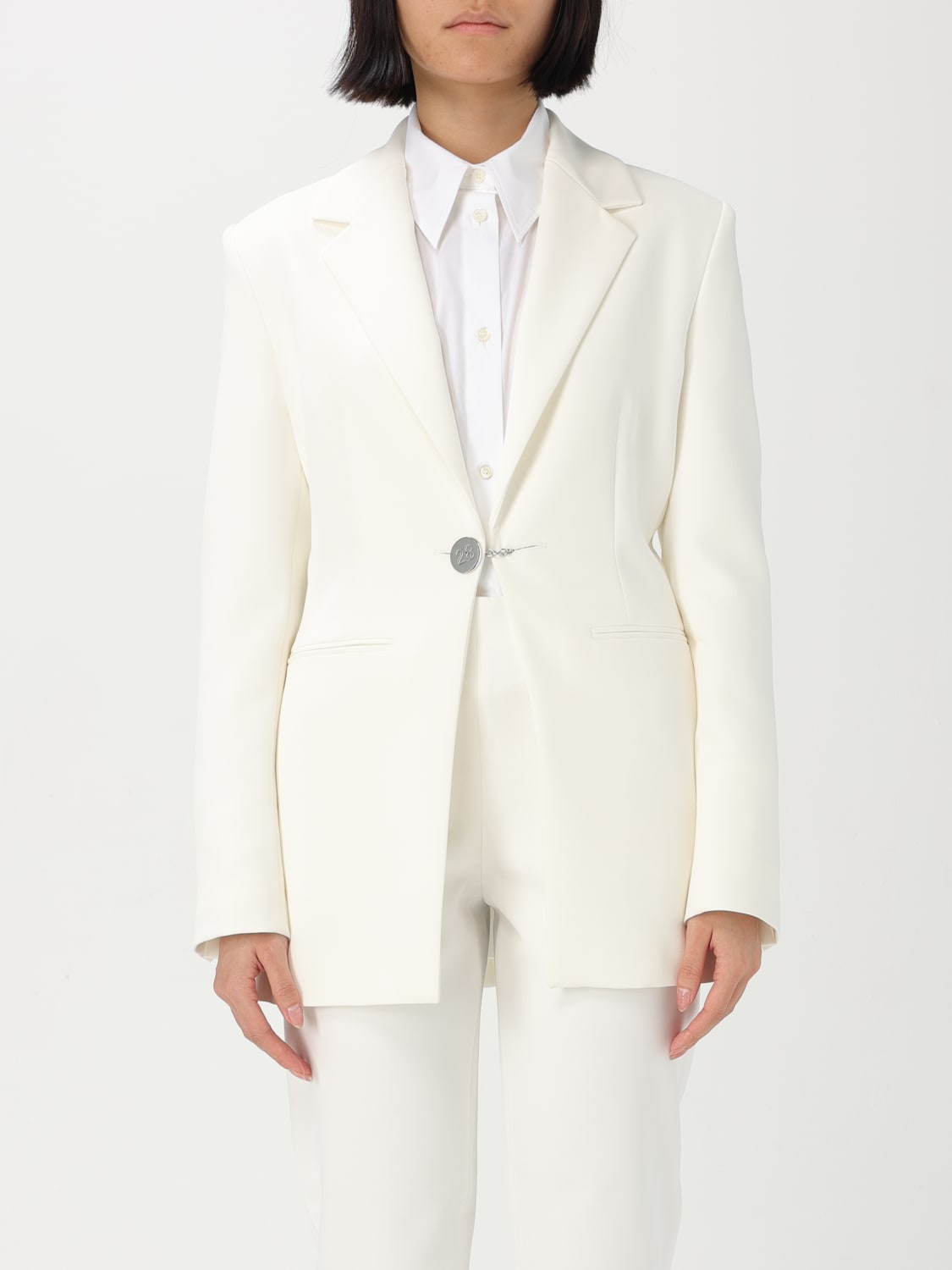 アウターその他 MOSCHINO JEANS Woman Blazer White 05063225 0002 MOSCHINO JEANS: Blazer woman - White | Moschino Jeans blazer