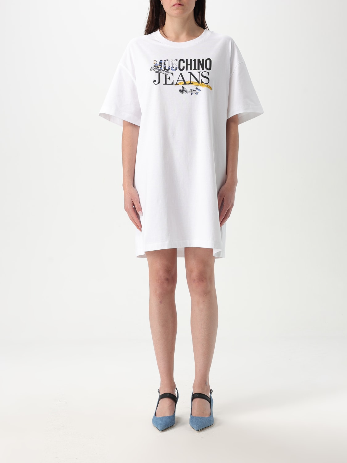 ワンピース MOSCHINO JEANS Woman Dress White 04663229 7001 MOSCHINO JEANS: Dress woman - White | Moschino Jeans dress