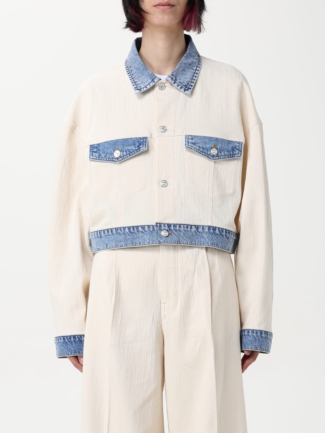 ジャケット MOSCHINO JEANS Woman Jacket Beige 05093717 1463 MOSCHINO JEANS: women's jacket - Beige | Moschino Jeans