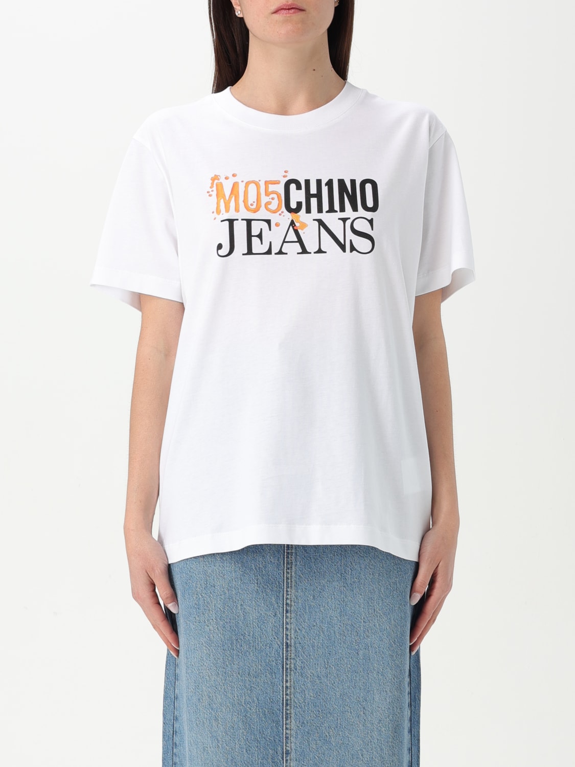 Tシャツ・カットソー MOSCHINO JEANS Woman T-Shirt White 07153732 1001 MOSCHINO JEANS: T-shirt woman - White | Moschino Jeans t