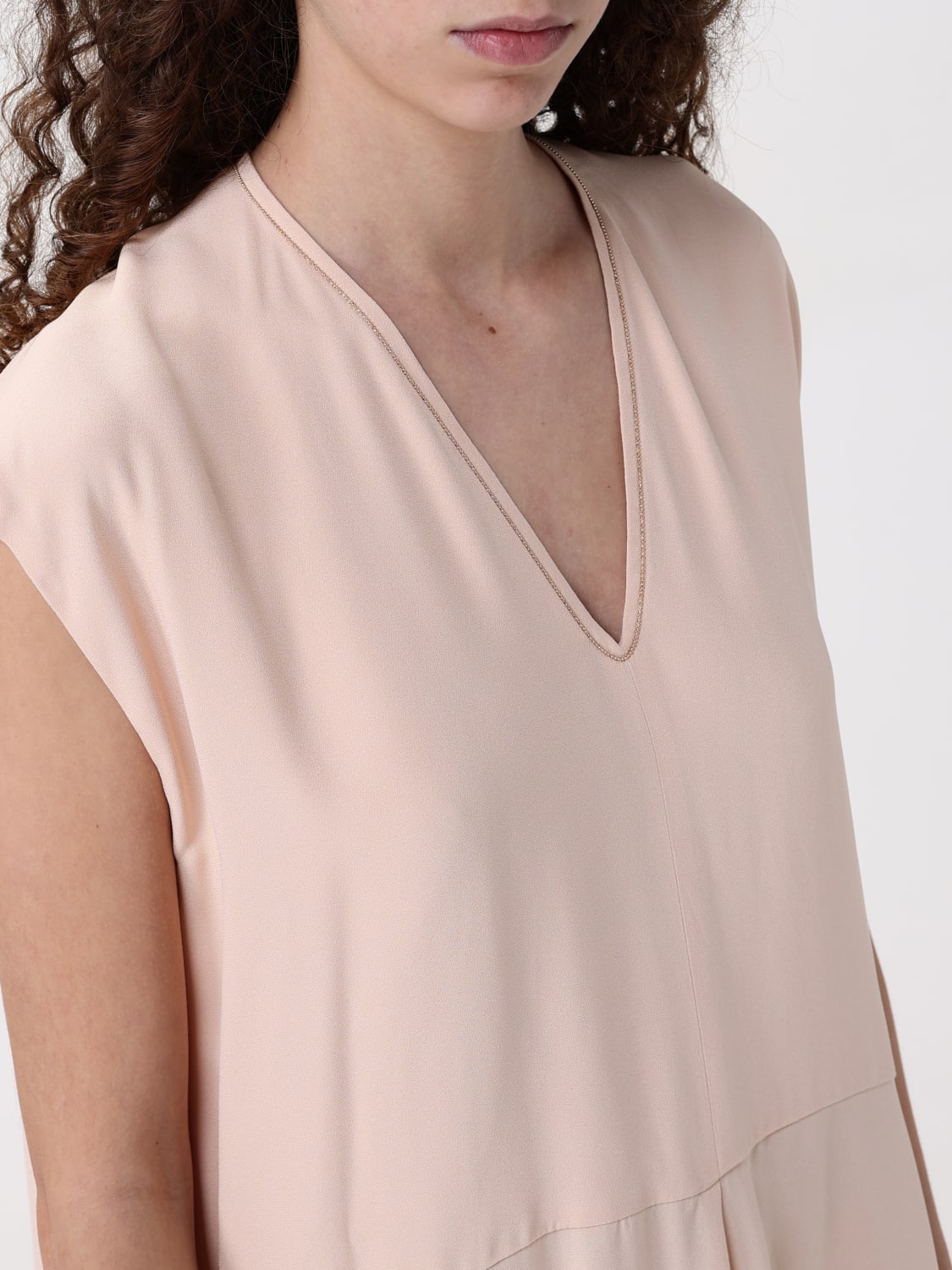 ワンピース FABIANA FILIPPI Woman Dress Blush Pink ABD265F206D827 2186 Long viscose satin shirt dress, blush for Women | Fabiana