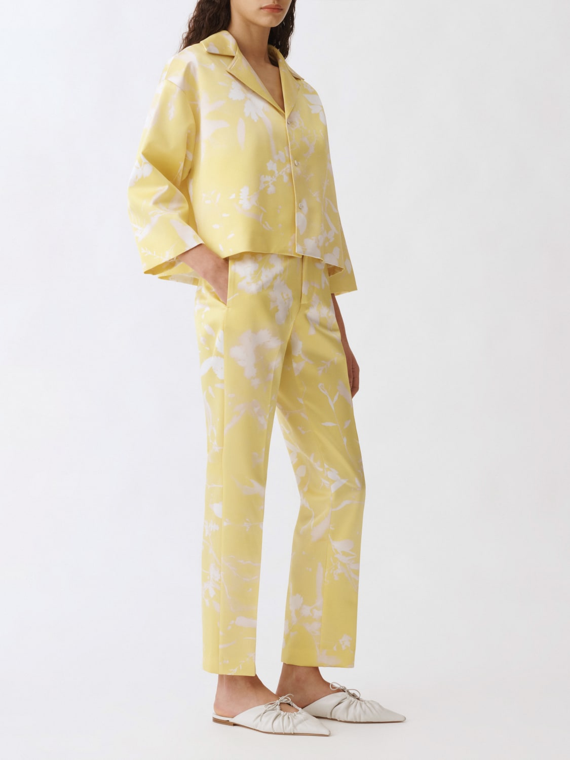 FABIANA FILIPPI JACKET: Fabiana Filippi silk jacket with print, Yellow - Img 2