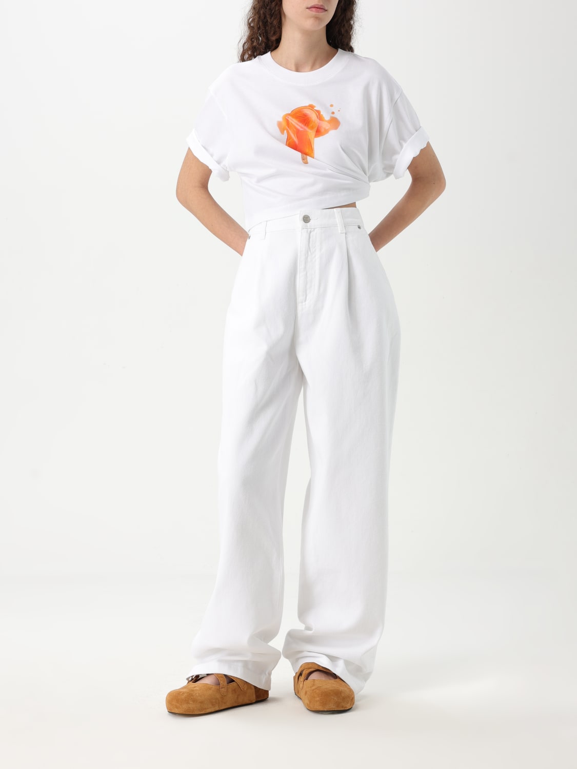 デニム・ジーパン MOSCHINO COUTURE Woman Jeans White 03160421 0001 MOSCHINO COUTURE: Pants woman - White | Moschino Couture