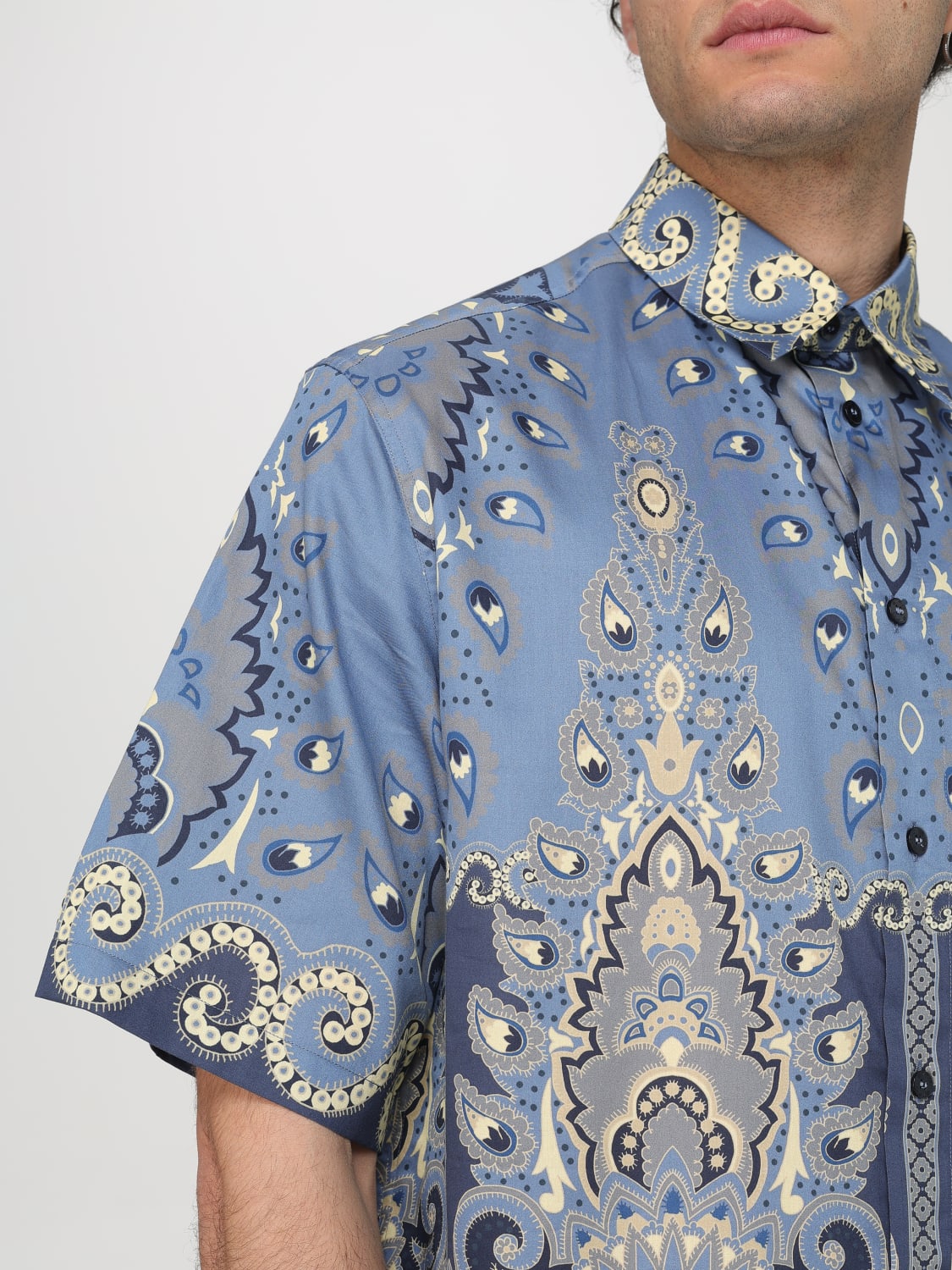 ETRO SHIRT: Shirt men Etro, Gnawed Blue - Img 5