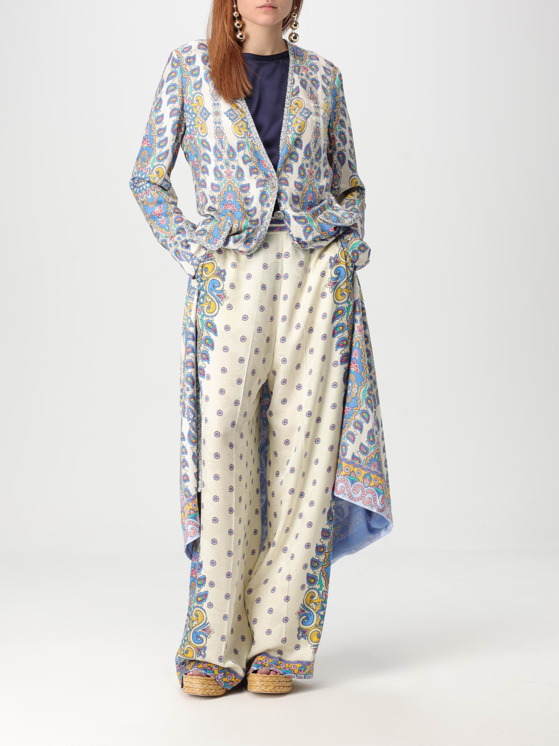 ETRO MANTEL: Mantel damen Etro, Hellblau - Img 2